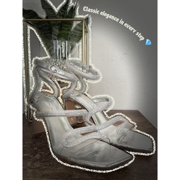 Antonio Melani Women's Silver Strappy Heels Sandals Size 8.5, Gray - Picture 6 of 6